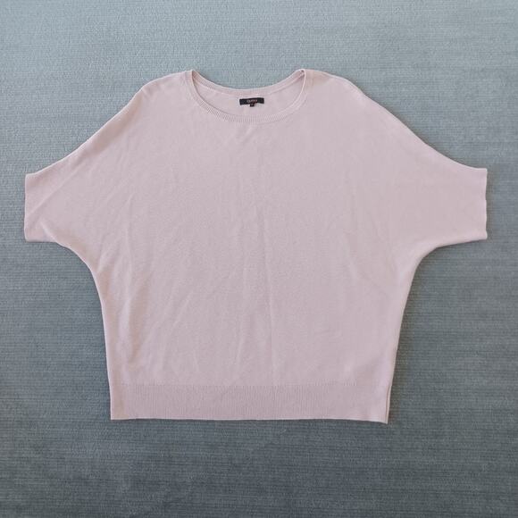 Quince Shirt Women L Pink Cotton Cashmere Link-Stitch Dolman Sweater Sugar Stone - Picture 1 of 9